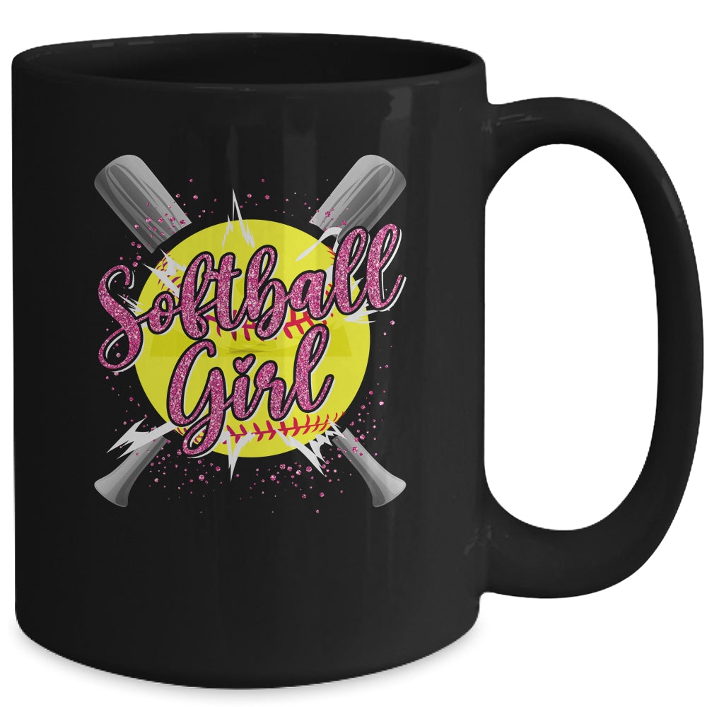 Cute Funny Softball Player Fan Softball Girl Mug | siriusteestore