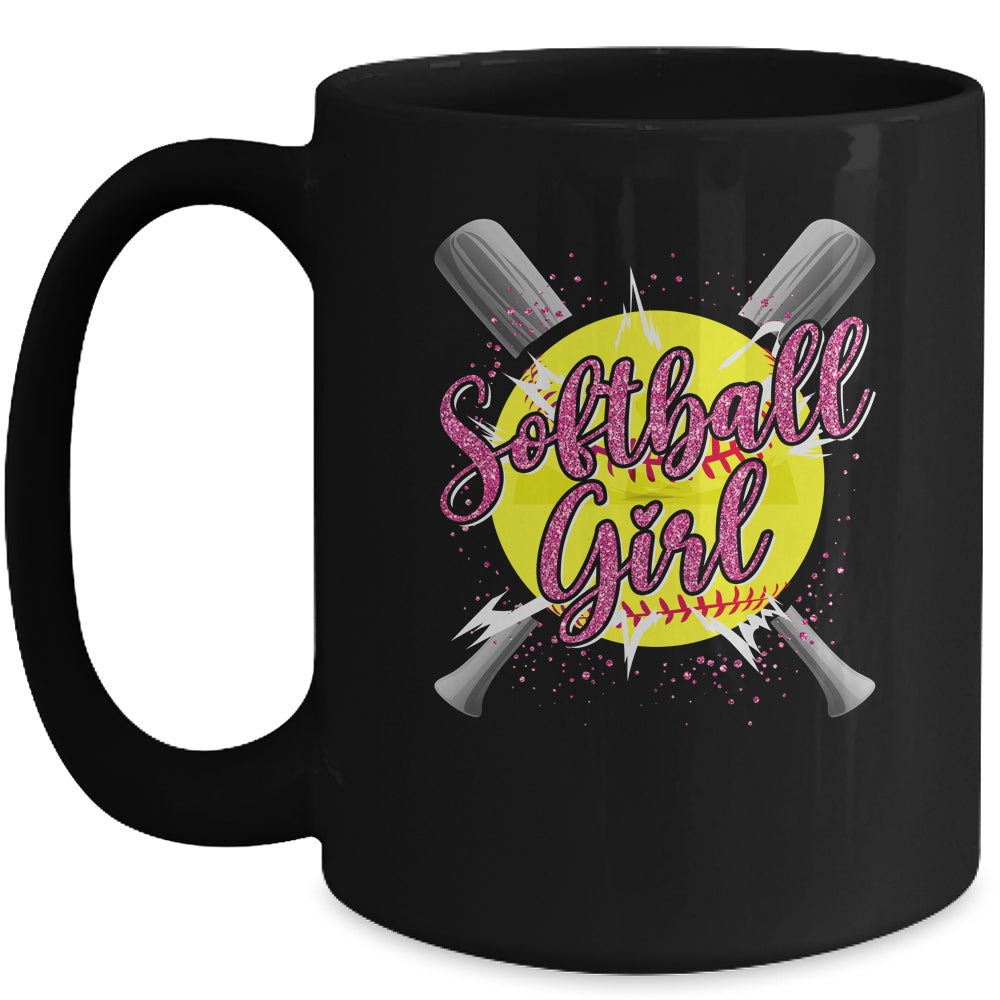 Cute Funny Softball Player Fan Softball Girl Mug | siriusteestore