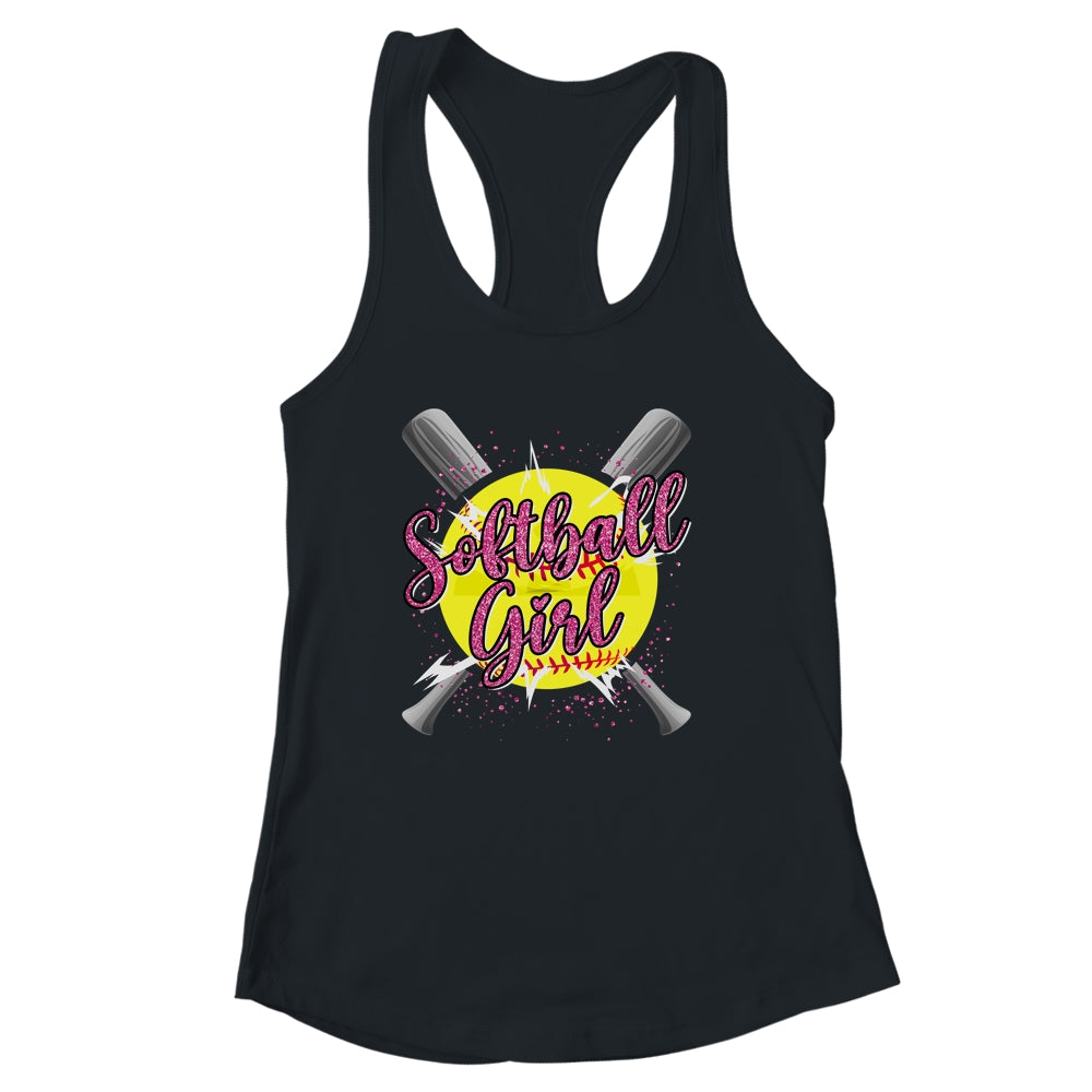 Cute Funny Softball Player Fan Softball Girl Shirt & Tank Top | siriusteestore