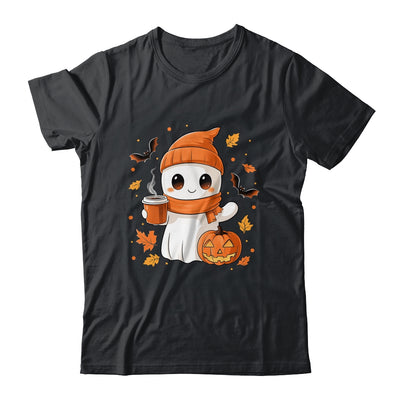 Cute Ghost Drinking Coffee Halloween Ghost Ice Coffee Womens Shirt & Sweatshirt | siriusteestore