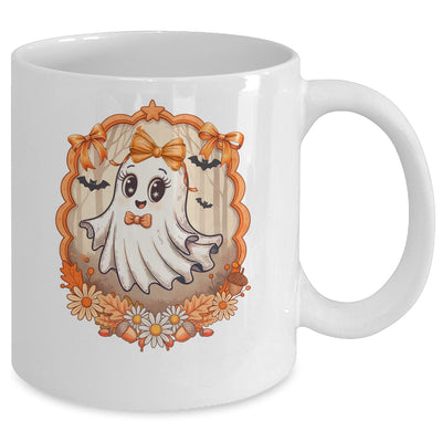 Cute Ghost Fall Halloween Bows Flowers Girly Spooky Season Mug | siriusteestore