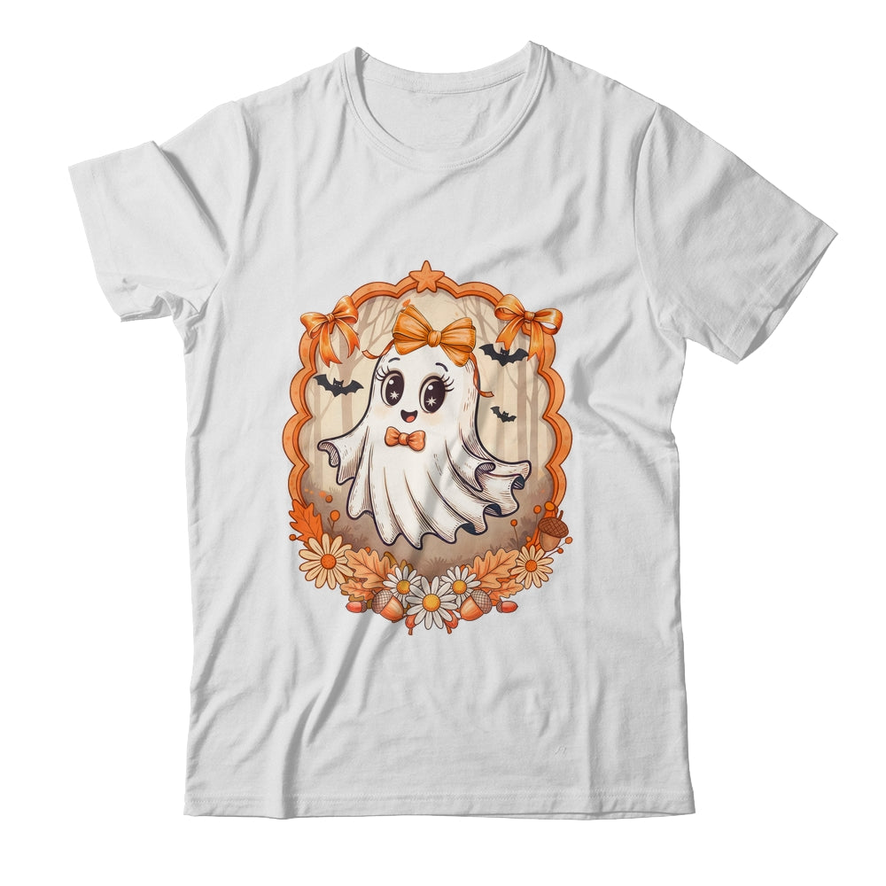 Cute Ghost Fall Halloween Bows Flowers Girly Spooky Season Shirt & Sweatshirt | siriusteestore