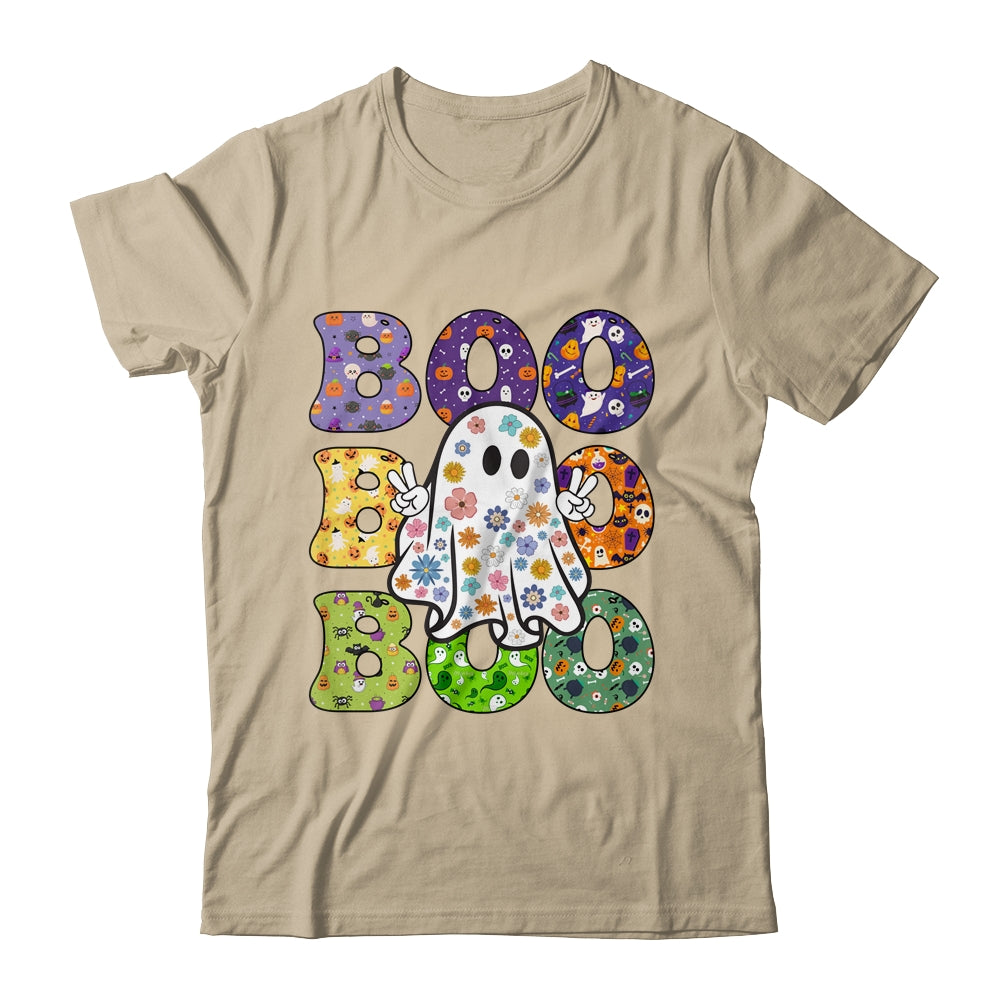 Cute Ghost Floral Boo Halloween Boy Girl Ghost Spooky Season Shirt & Sweatshirt | siriusteestore