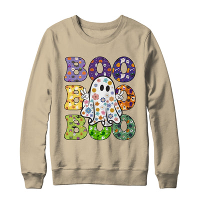 Cute Ghost Floral Boo Halloween Boy Girl Ghost Spooky Season Shirt & Sweatshirt | siriusteestore