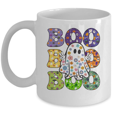 Cute Ghost Floral Boo Halloween Boy Girl Ghost Spooky Season Mug | siriusteestore