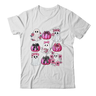 Cute Ghost Florals Pink Coquette Bows Pumpkins Halloween Shirt & Sweatshirt | siriusteestore