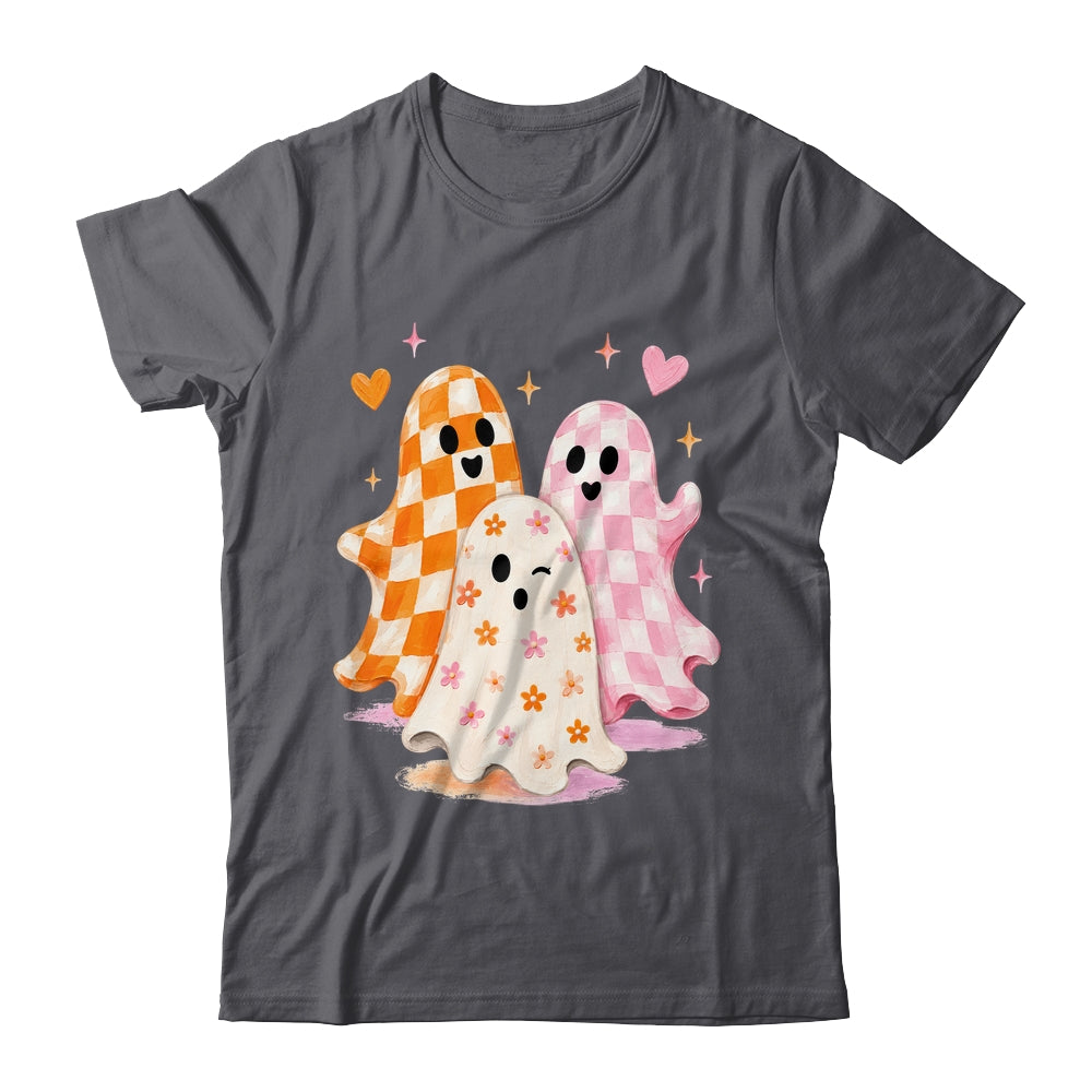 Cute Ghost Halloween Flower Checkered Coquette Spooky Season Shirt & Sweatshirt | siriusteestore