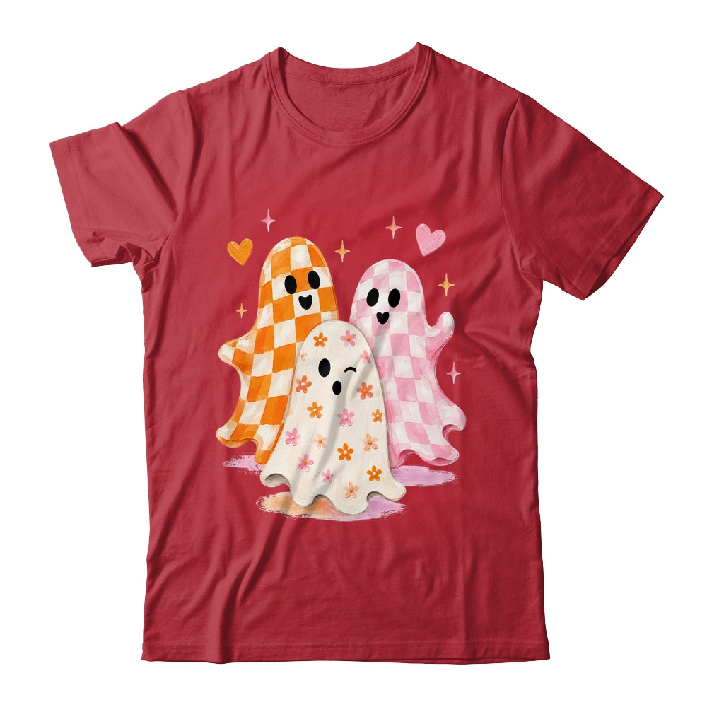Cute Ghost Halloween Flower Checkered Coquette Spooky Season Shirt & Sweatshirt | siriusteestore