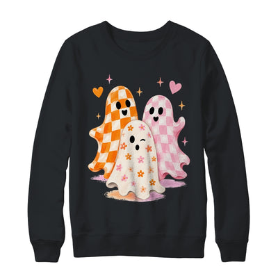 Cute Ghost Halloween Flower Checkered Coquette Spooky Season Shirt & Sweatshirt | siriusteestore