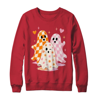 Cute Ghost Halloween Flower Checkered Coquette Spooky Season Shirt & Sweatshirt | siriusteestore