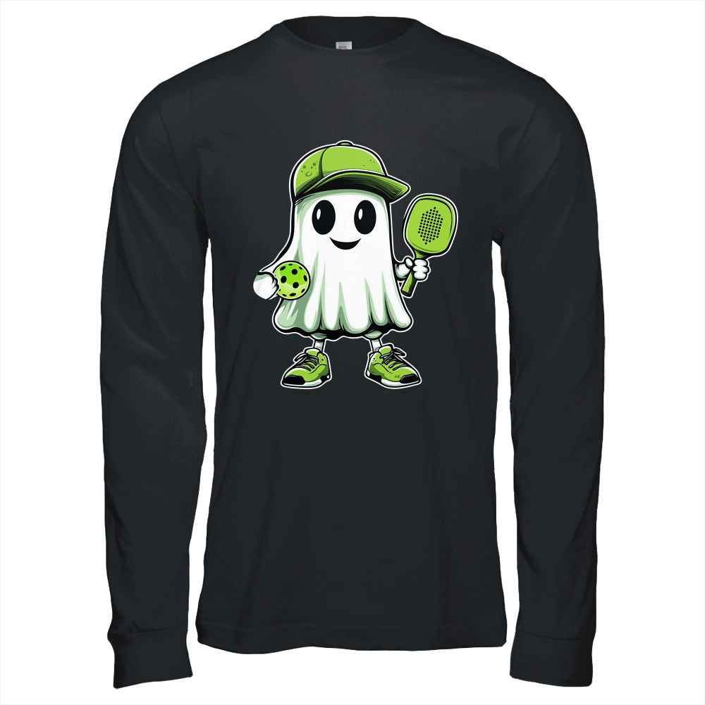 Cute Ghost Playing Pickleball Halloween Paddleball Funny Shirt & Hoodie | siriusteestore