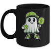 Cute Ghost Playing Pickleball Halloween Paddleball Funny Mug | siriusteestore