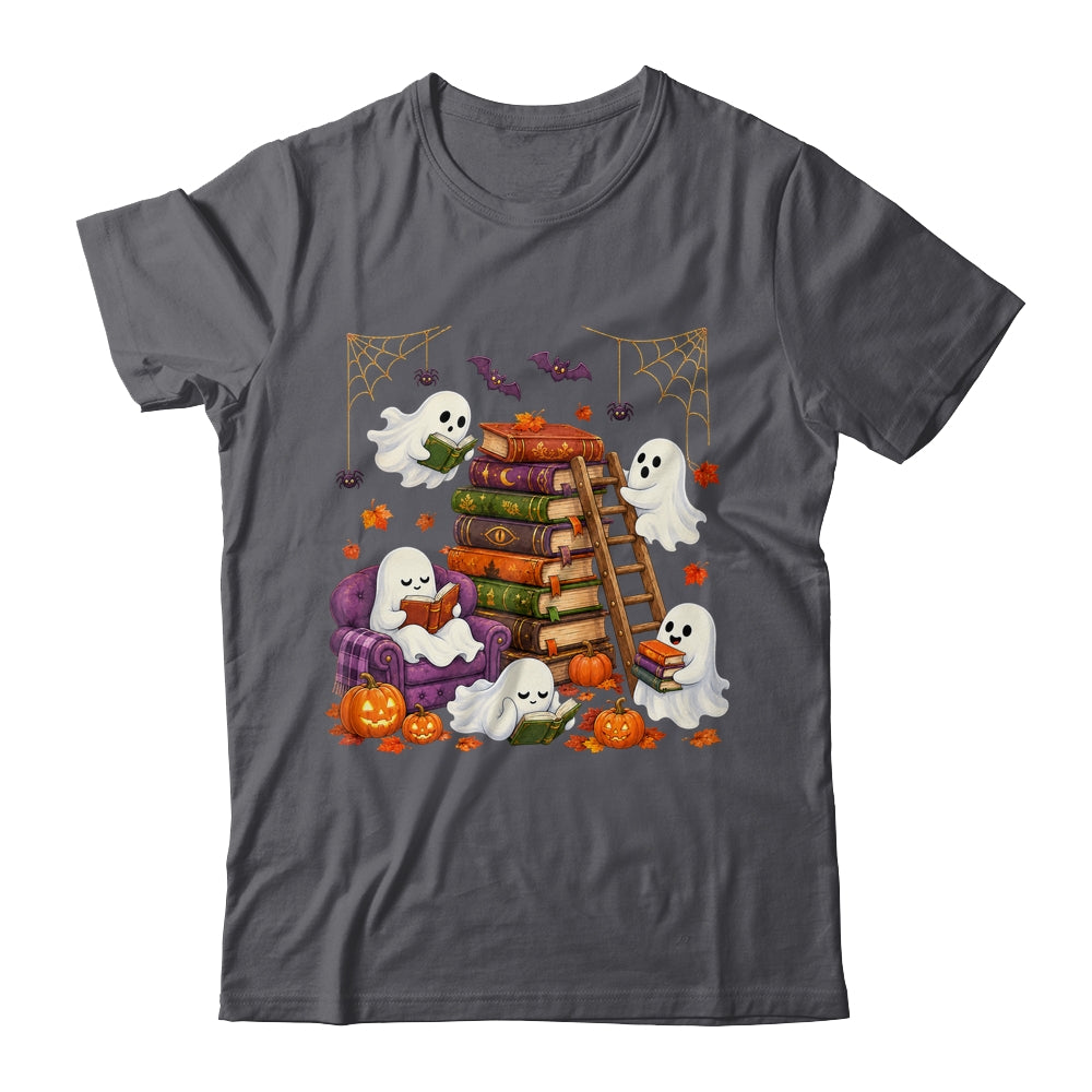 Cute Ghost Reading Book Lovers Halloween Autumn Fall Shirt & Hoodie | siriusteestore
