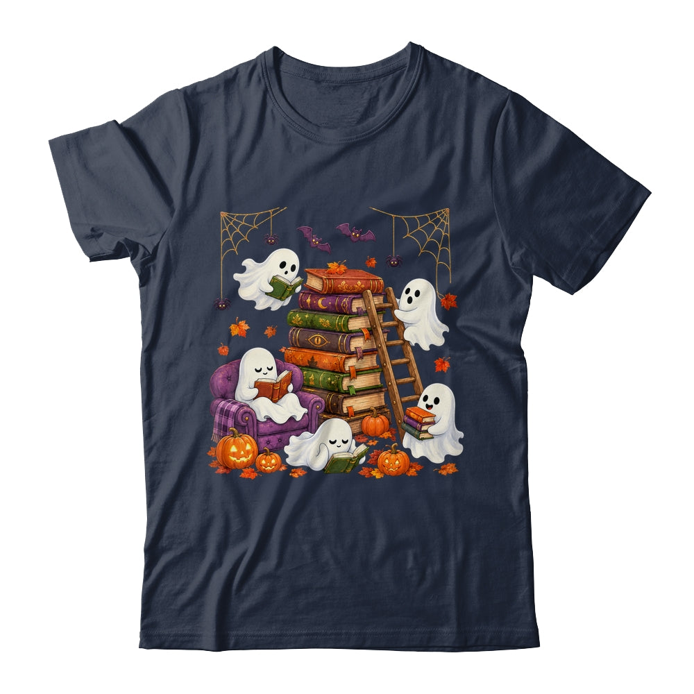 Cute Ghost Reading Book Lovers Halloween Autumn Fall Shirt & Hoodie | siriusteestore