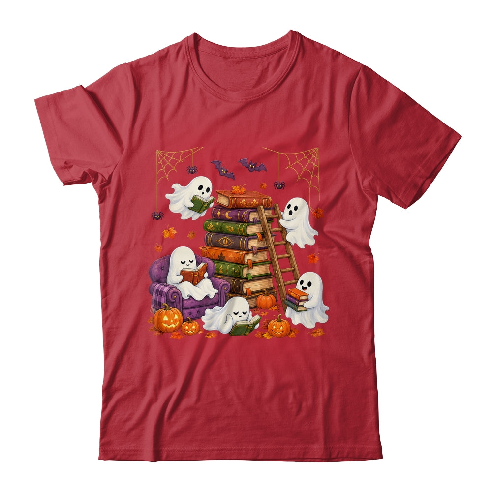 Cute Ghost Reading Book Lovers Halloween Autumn Fall Shirt & Hoodie | siriusteestore