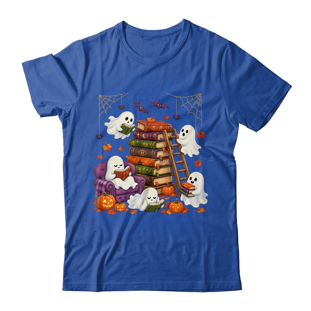 Cute Ghost Reading Book Lovers Halloween Autumn Fall Shirt & Hoodie | siriusteestore