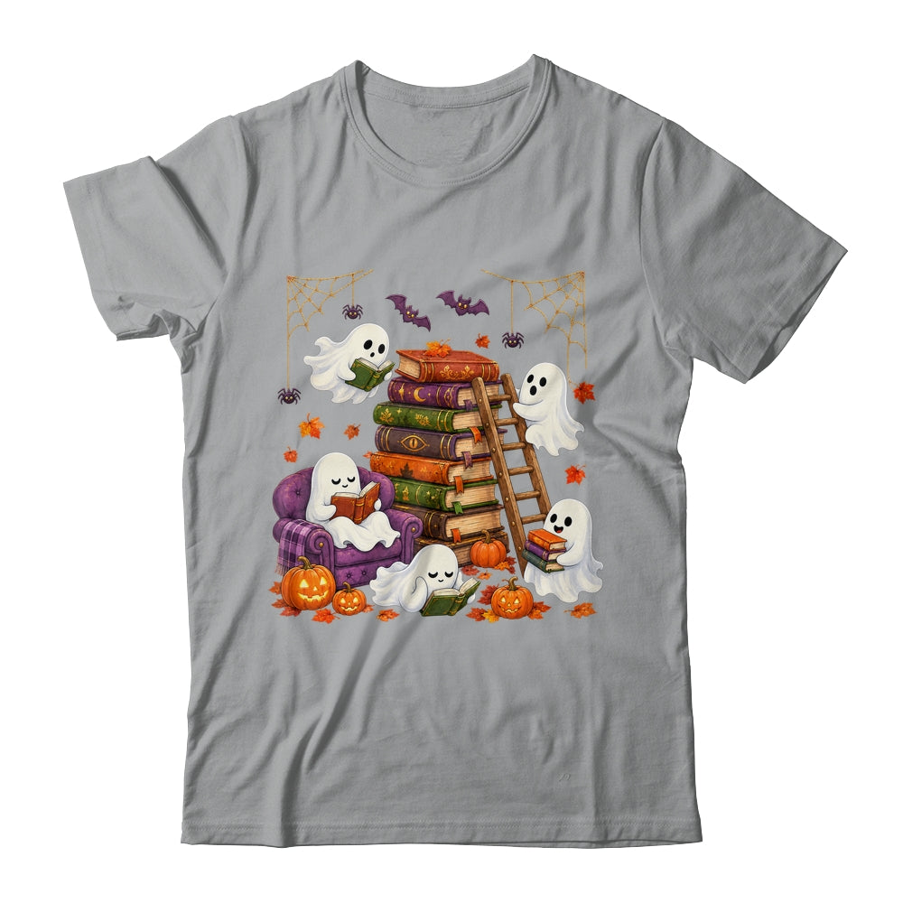 Cute Ghost Reading Book Lovers Halloween Autumn Fall Shirt & Hoodie | siriusteestore