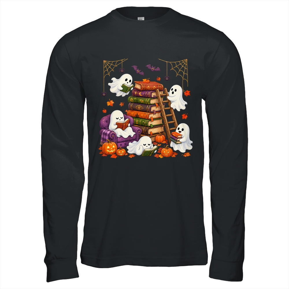 Cute Ghost Reading Book Lovers Halloween Autumn Fall Shirt & Hoodie | siriusteestore