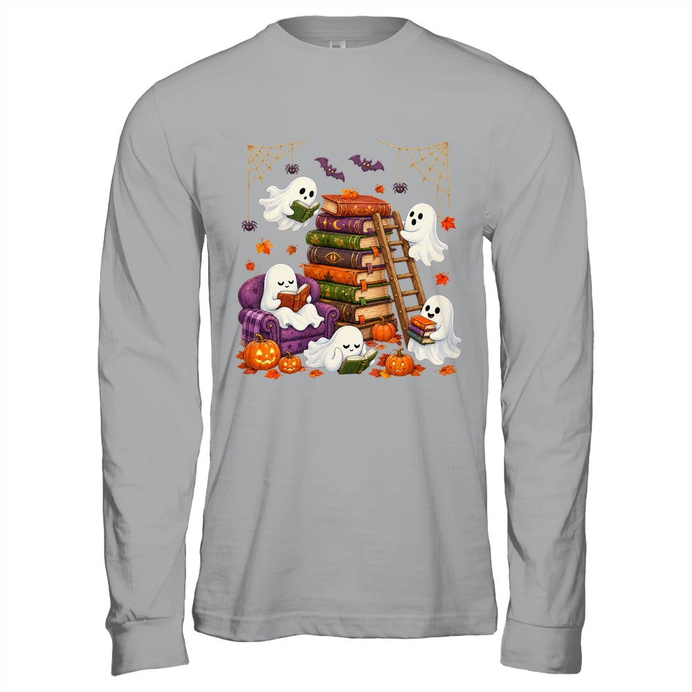 Cute Ghost Reading Book Lovers Halloween Autumn Fall Shirt & Hoodie | siriusteestore