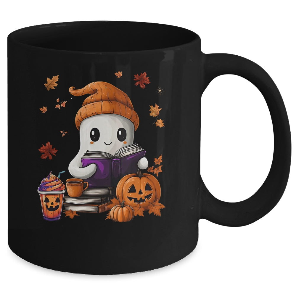 Cute Ghost Reading Book Lovers Halloween Ghost Coffee Women Mug | siriusteestore
