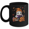 Cute Ghost Reading Book Lovers Halloween Ghost Coffee Women Mug | siriusteestore