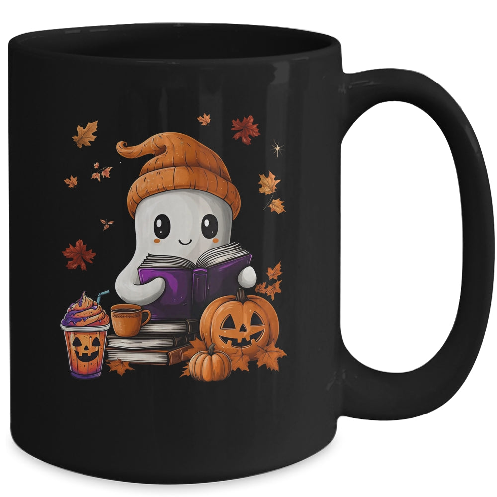 Cute Ghost Reading Book Lovers Halloween Ghost Coffee Women Mug | siriusteestore