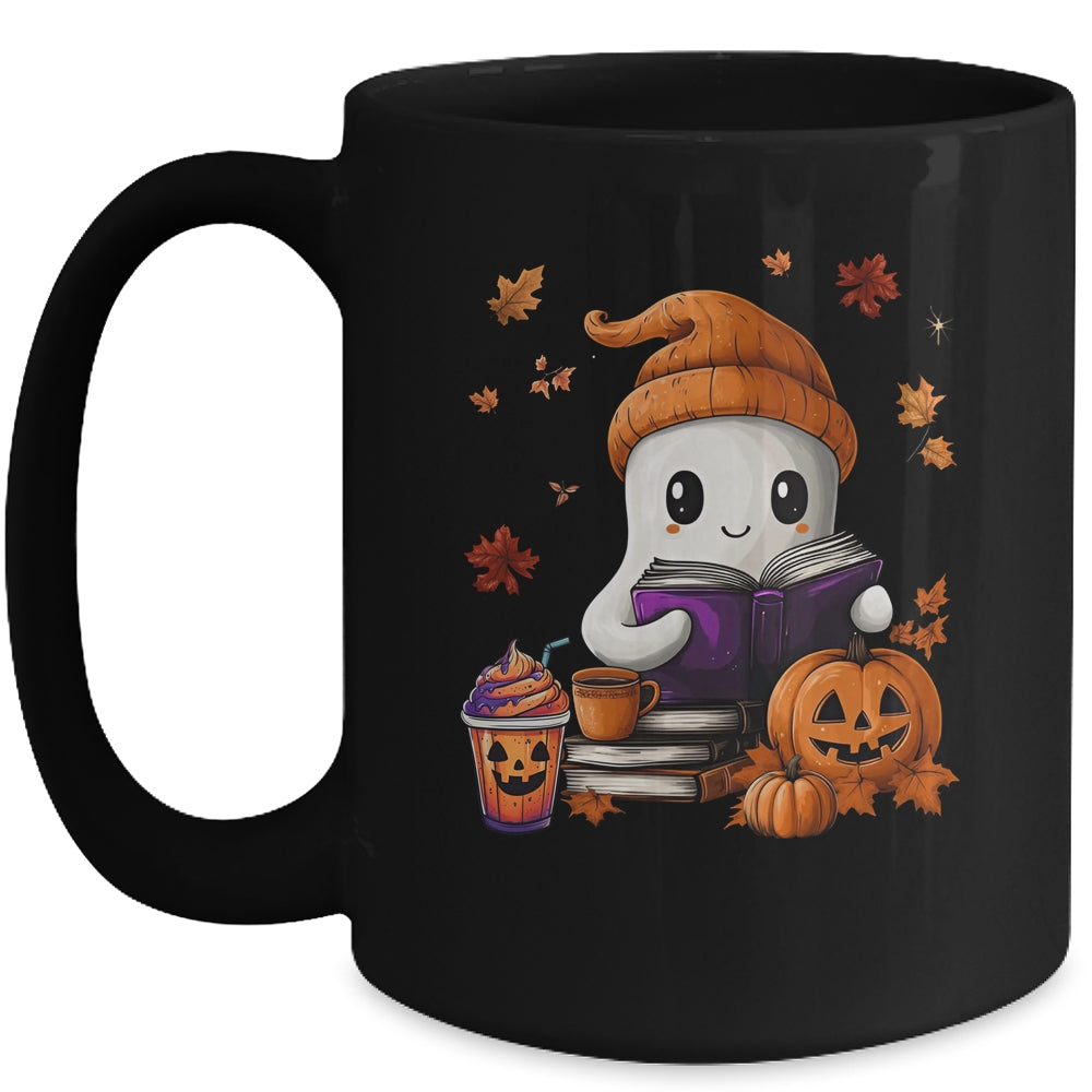 Cute Ghost Reading Book Lovers Halloween Ghost Coffee Women Mug | siriusteestore