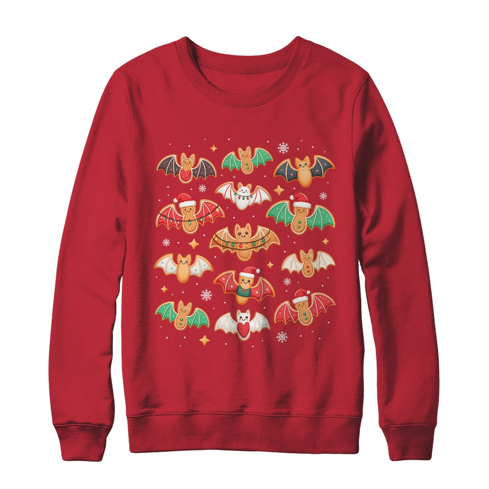 Cute Gingerbread Bats Spooky Christmas Cookie Graphic Shirt & Sweatshirt | siriusteestore