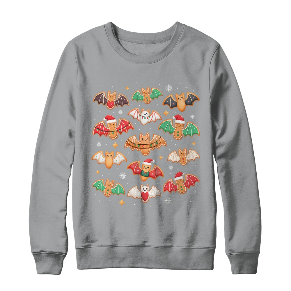 Cute Gingerbread Bats Spooky Christmas Cookie Graphic Shirt & Sweatshirt | siriusteestore