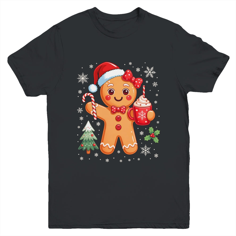 Cute Gingerbread Christmas Snow Xmas For Women Girls Kids Youth Shirt | siriusteestore