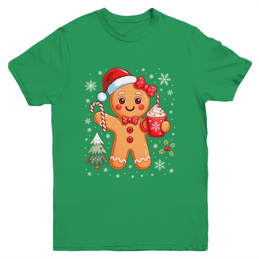 Cute Gingerbread Christmas Snow Xmas For Women Girls Kids Youth Shirt | siriusteestore