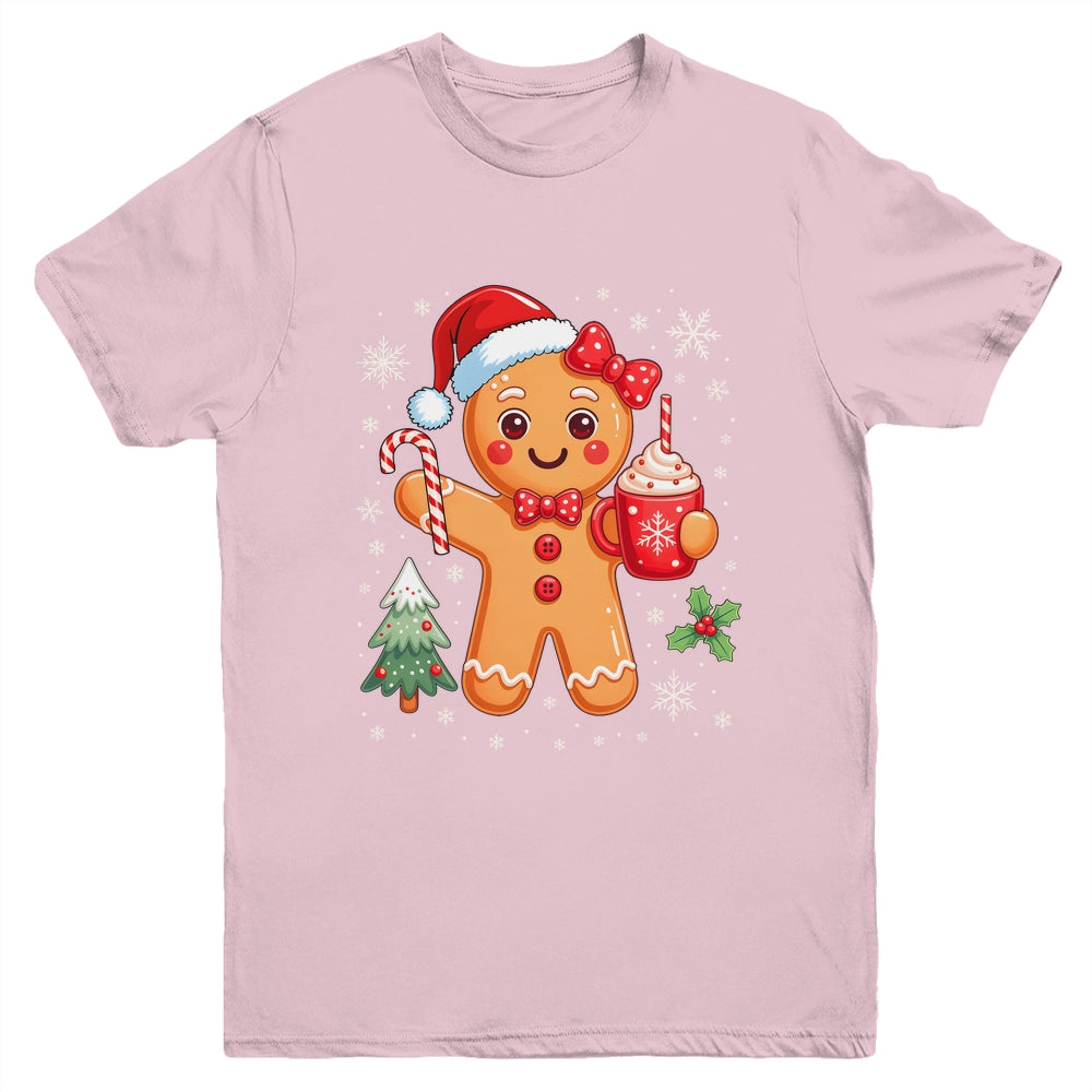 Cute Gingerbread Christmas Snow Xmas For Women Girls Kids Youth Shirt | siriusteestore