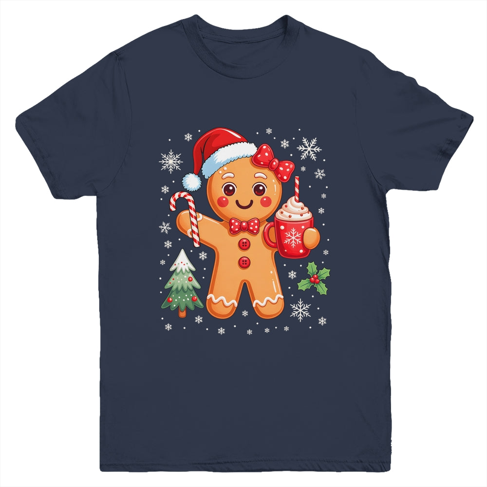 Cute Gingerbread Christmas Snow Xmas For Women Girls Kids Youth Shirt | siriusteestore