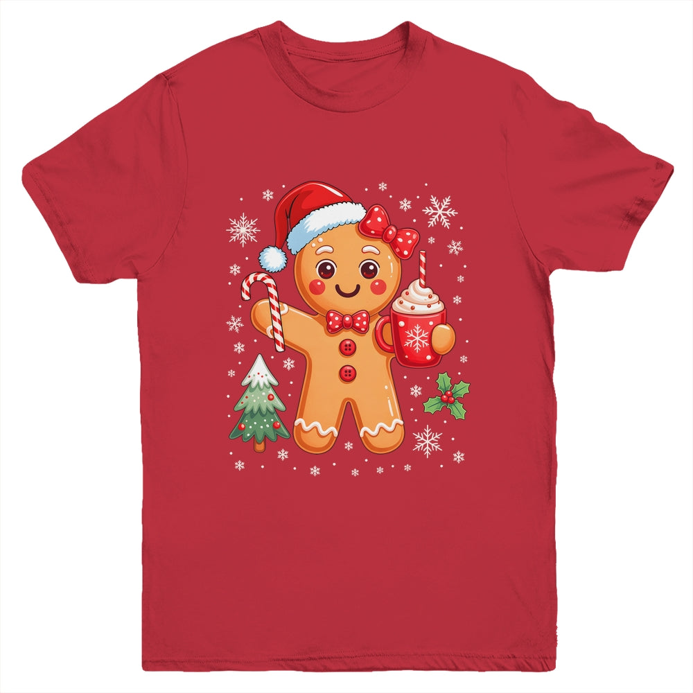 Cute Gingerbread Christmas Snow Xmas For Women Girls Kids Youth Shirt | siriusteestore