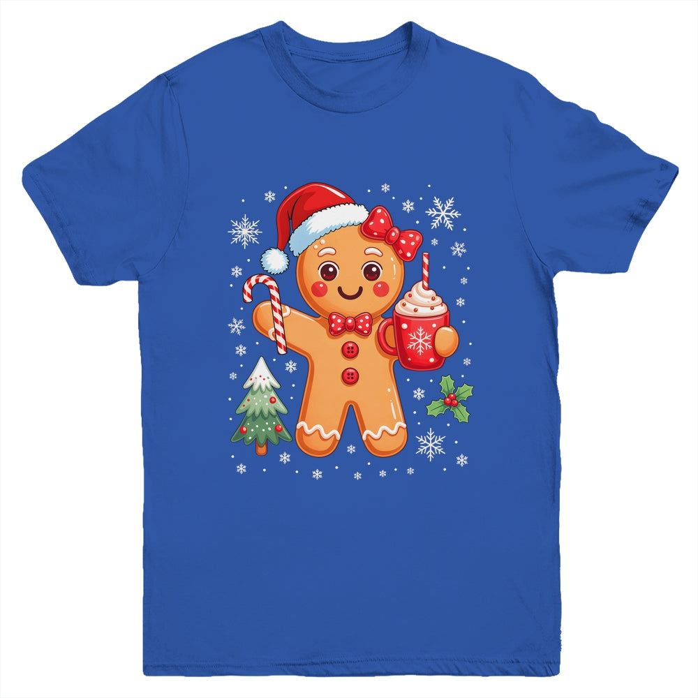 Cute Gingerbread Christmas Snow Xmas For Women Girls Kids Youth Shirt | siriusteestore