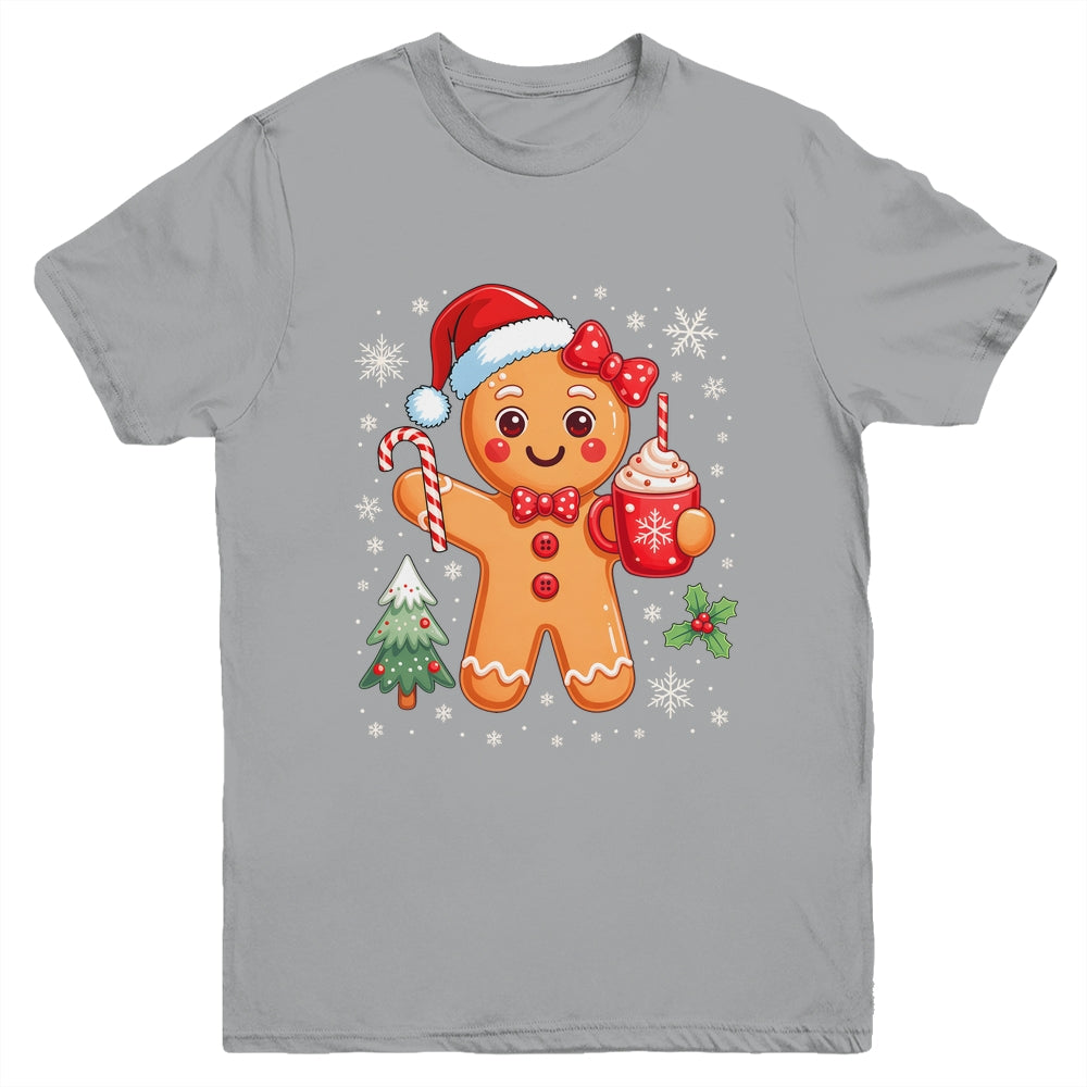 Cute Gingerbread Christmas Snow Xmas For Women Girls Kids Youth Shirt | siriusteestore