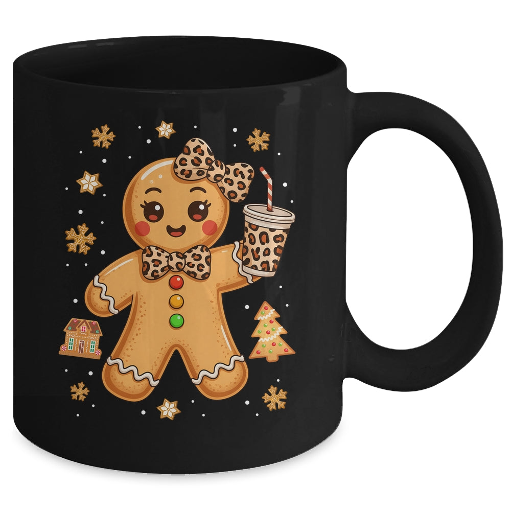 Cute Gingerbread Leopard Coquette Christmas Xmas Girl Women Mug | siriusteestore