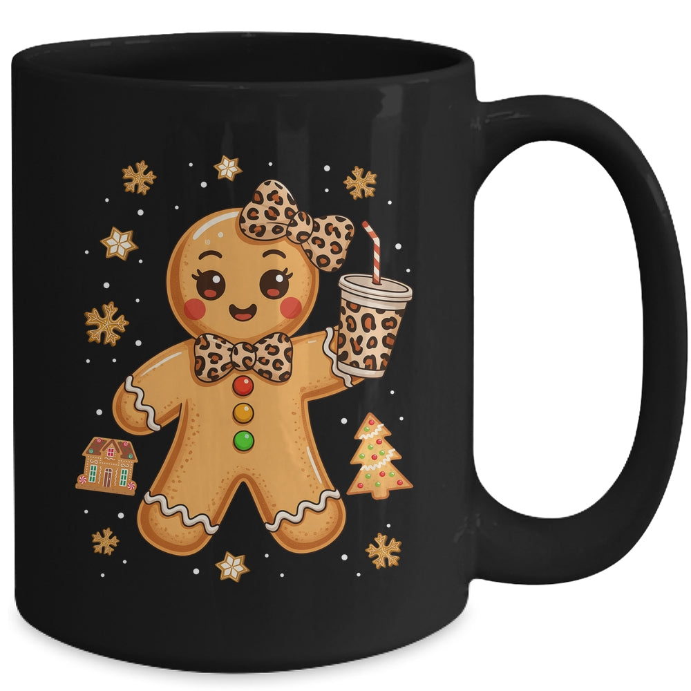 Cute Gingerbread Leopard Coquette Christmas Xmas Girl Women Mug | siriusteestore