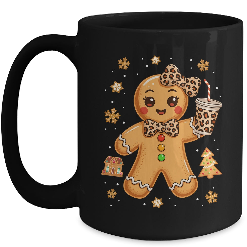 Cute Gingerbread Leopard Coquette Christmas Xmas Girl Women Mug | siriusteestore