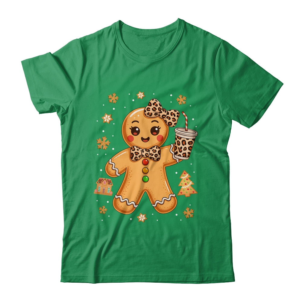 Cute Gingerbread Leopard Coquette Christmas Xmas Girl Women Shirt & Sweatshirt | siriusteestore