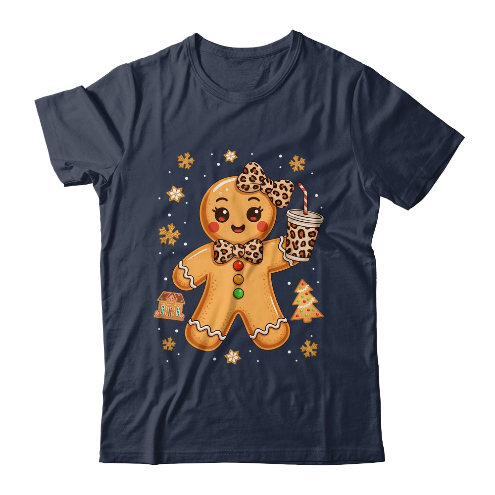 Cute Gingerbread Leopard Coquette Christmas Xmas Girl Women Shirt & Sweatshirt | siriusteestore
