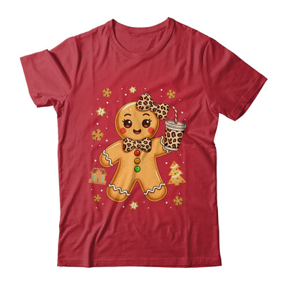 Cute Gingerbread Leopard Coquette Christmas Xmas Girl Women Shirt & Sweatshirt | siriusteestore