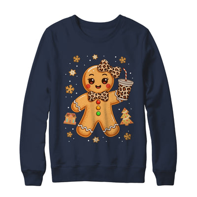 Cute Gingerbread Leopard Coquette Christmas Xmas Girl Women Shirt & Sweatshirt | siriusteestore