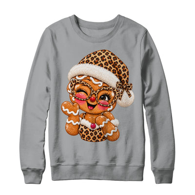 Cute Gingerbread Leopard Santa Hat Christmas Women Girls Shirt & Sweatshirt | siriusteestore