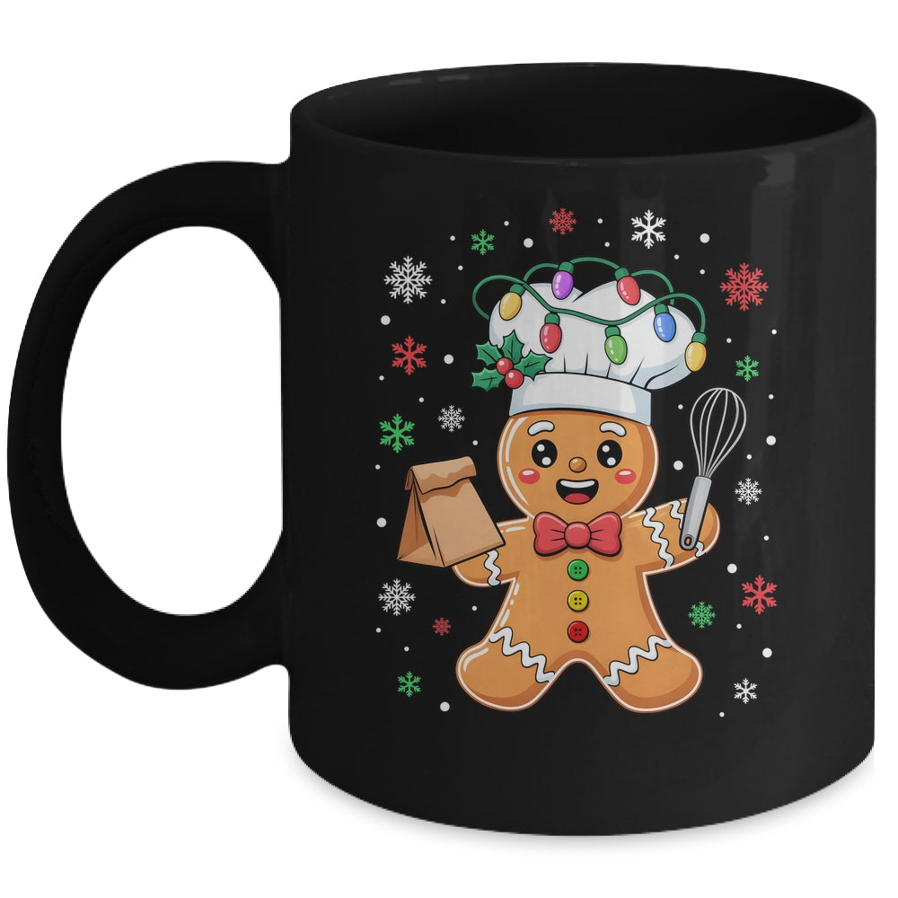 Cute Gingerbread Man Baker Funny Christmas Chef Bake Cookies Mug | siriusteestore