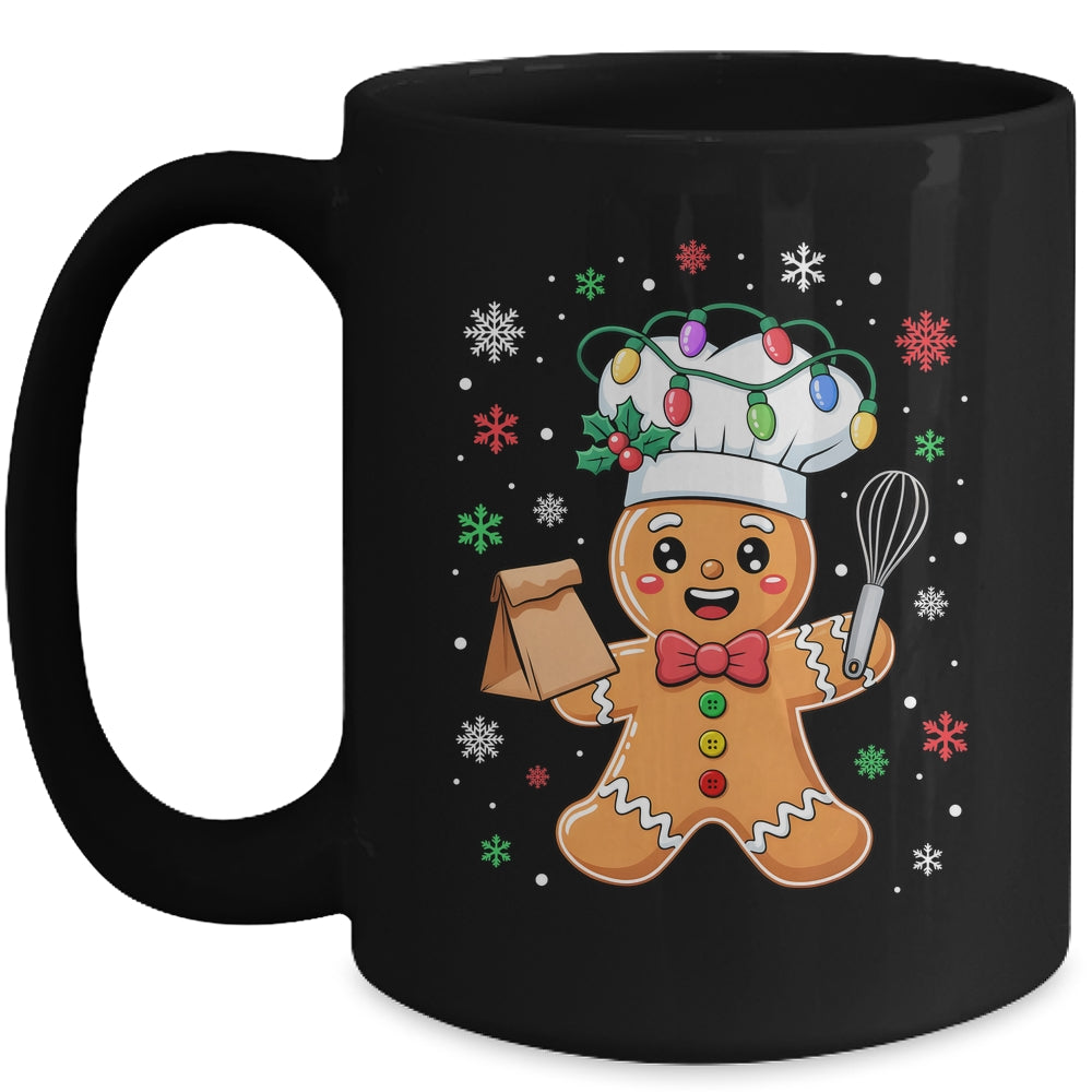 Cute Gingerbread Man Baker Funny Christmas Chef Bake Cookies Mug | siriusteestore