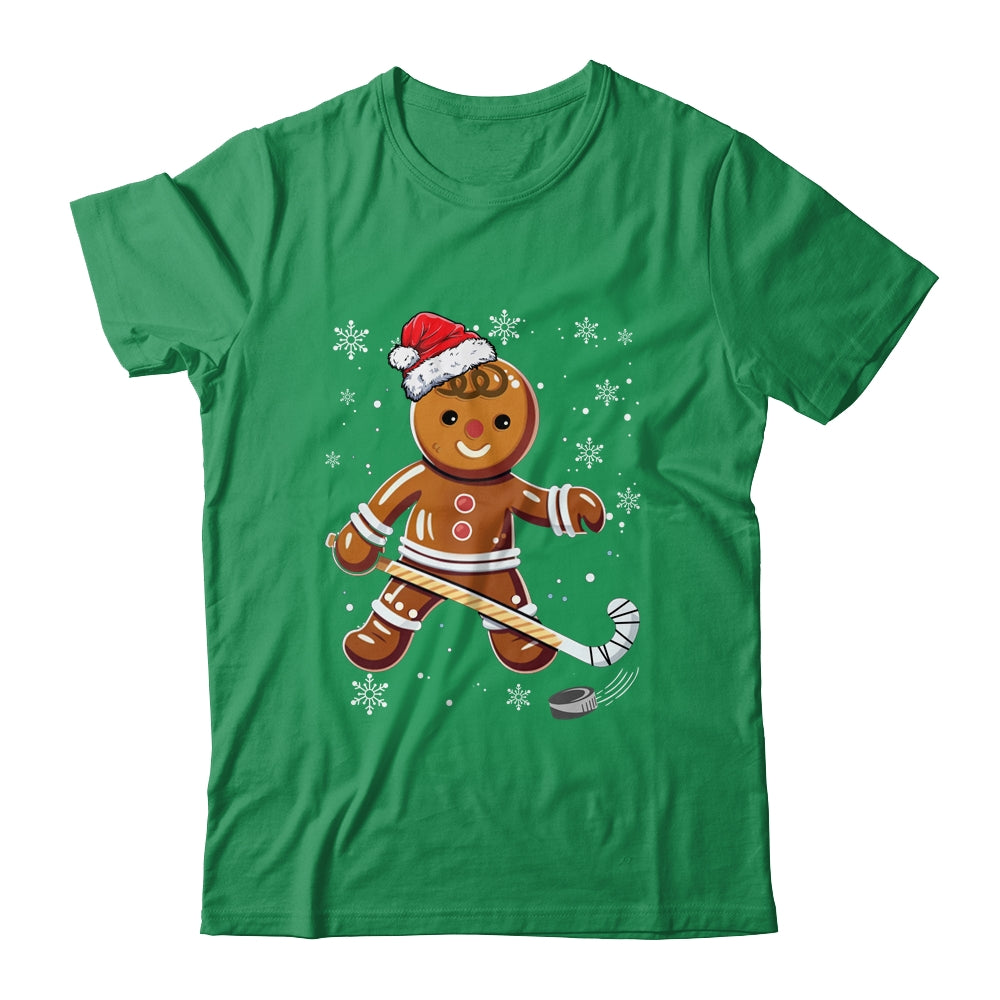 Cute Gingerbread Man Hockey Player Hockey Christmas Shirt & Sweatshirt | siriusteestore
