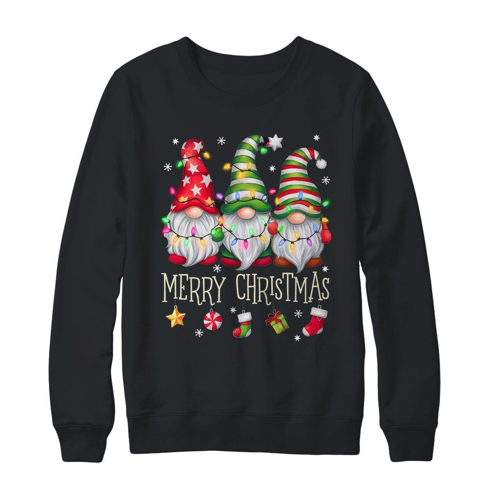 Cute Gnomes Merry Christmas Light Family Gnome Matching Xmas Shirt & Sweatshirt | siriusteestore