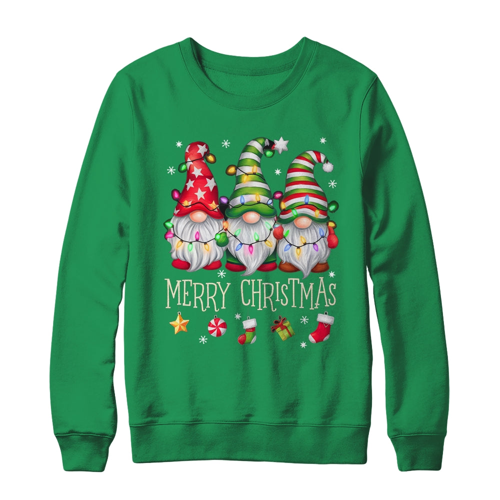Cute Gnomes Merry Christmas Light Family Gnome Matching Xmas Shirt & Sweatshirt | siriusteestore