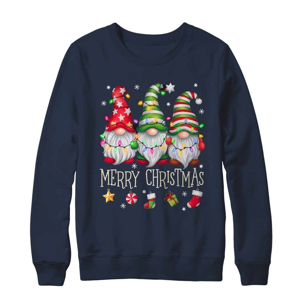 Cute Gnomes Merry Christmas Light Family Gnome Matching Xmas Shirt & Sweatshirt | siriusteestore